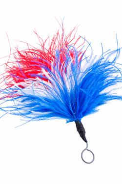 Federbusch Strauß mit Bügel - Höhe 18-20 cm - blau-weiß-rot